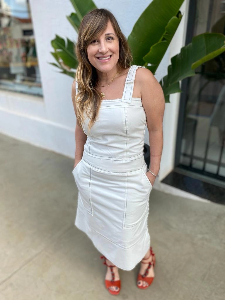 Saia Jeans Corte a Fio Helena