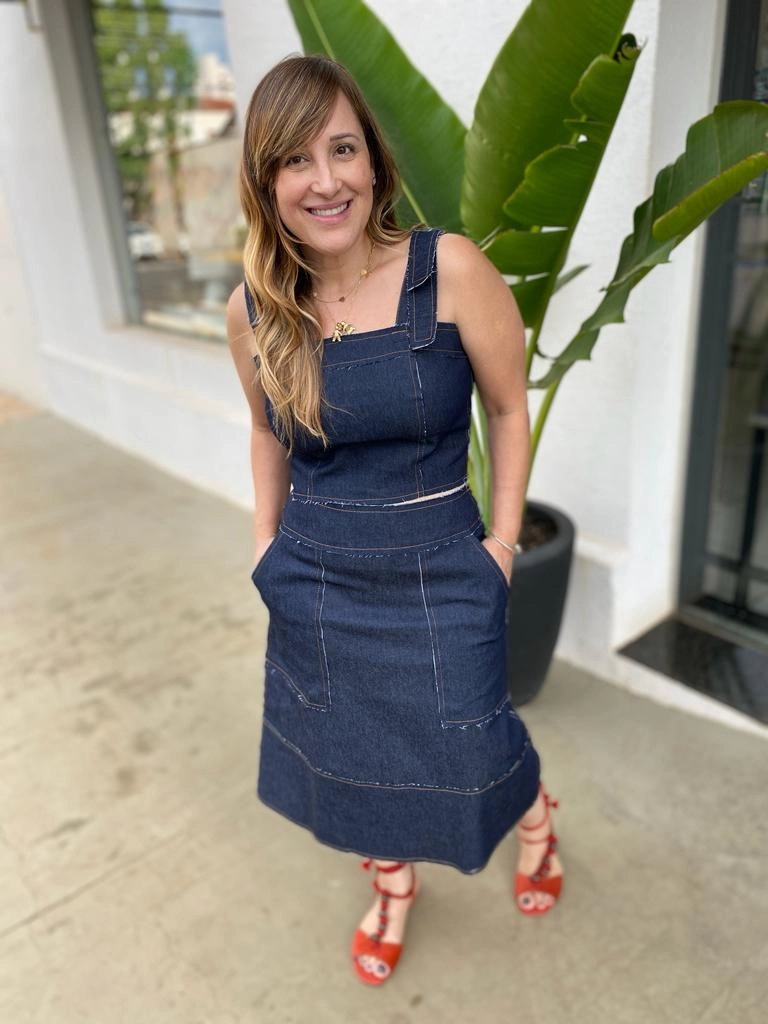 Saia Jeans Corte a Fio Helena