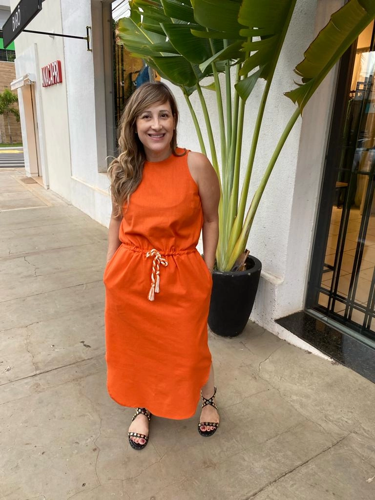 Vestido Linho Cordão Marialice